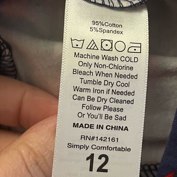 LuLaRoe Size 12 Kids Biker Shorts • Americana • Blue w/Red & White Stars • NWT - Picture 8 of 11